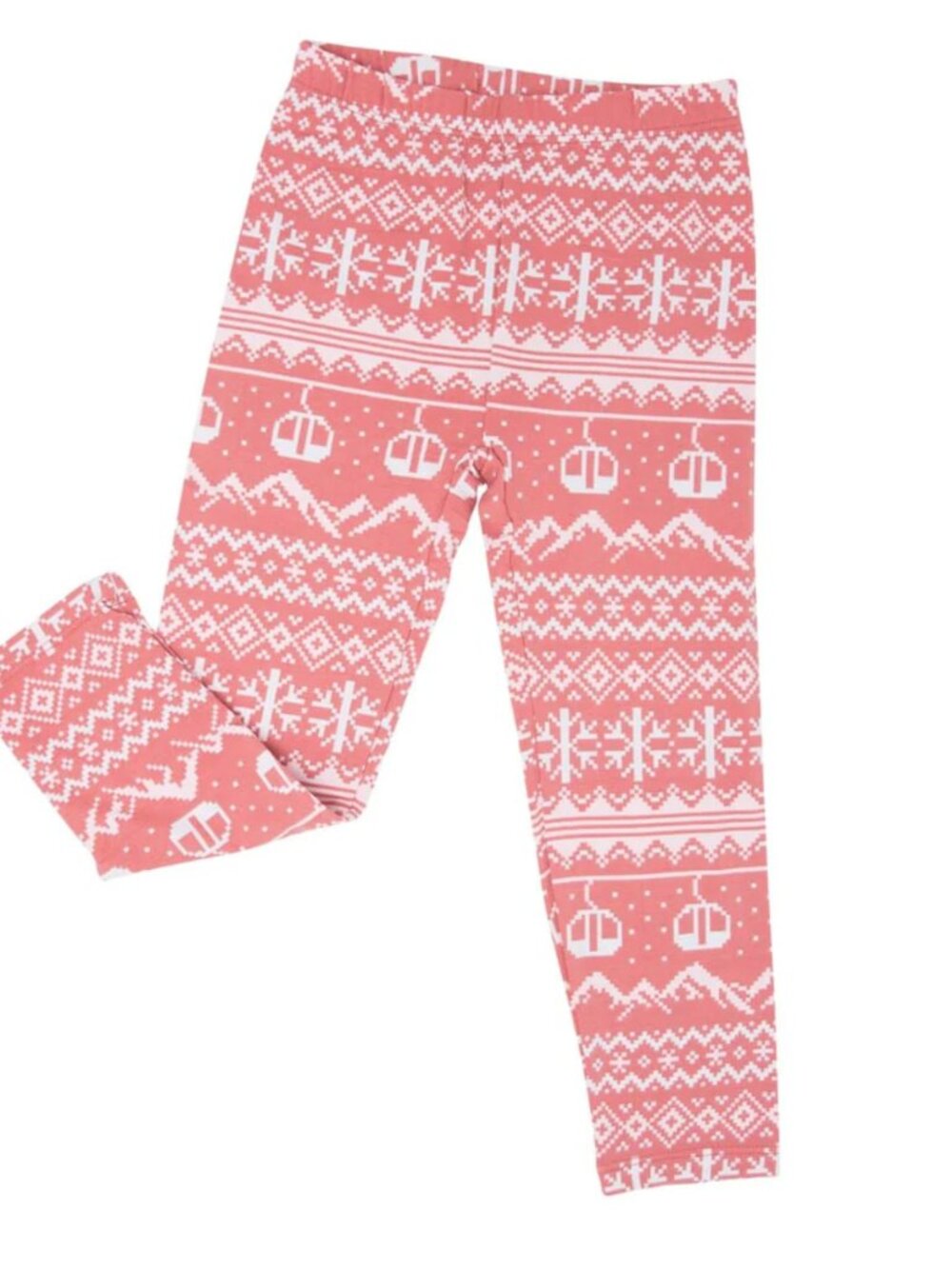 *NWT* Sweet Bamboo Classic Leggings Red Fair Isle Holiday Print - 3T